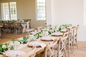 Cathedral head table place settings | Liesel Farm | Wedding Venues | Private Events | Round Top, TX